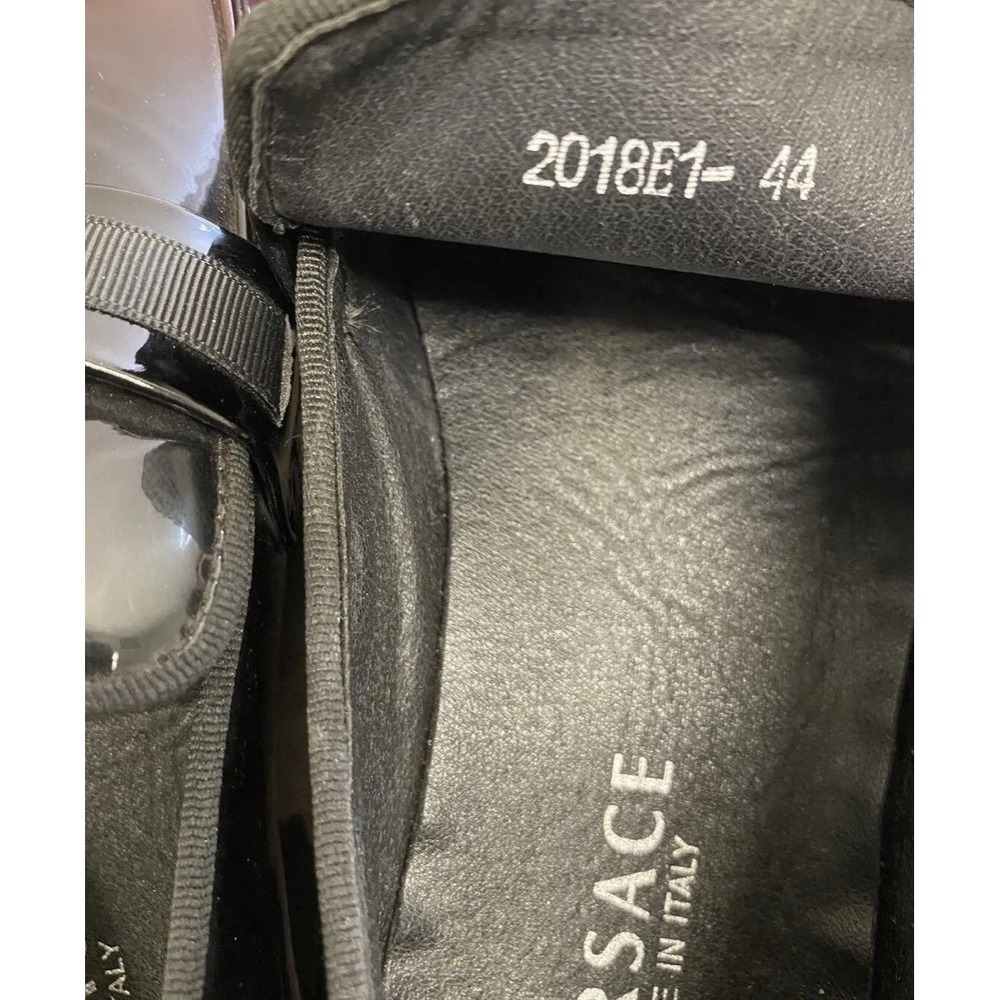 Versace Men's Black Cherry Ombre Patent Leather Medusa Loafers Italy sz 44 us 10 - Picture 2 of 12